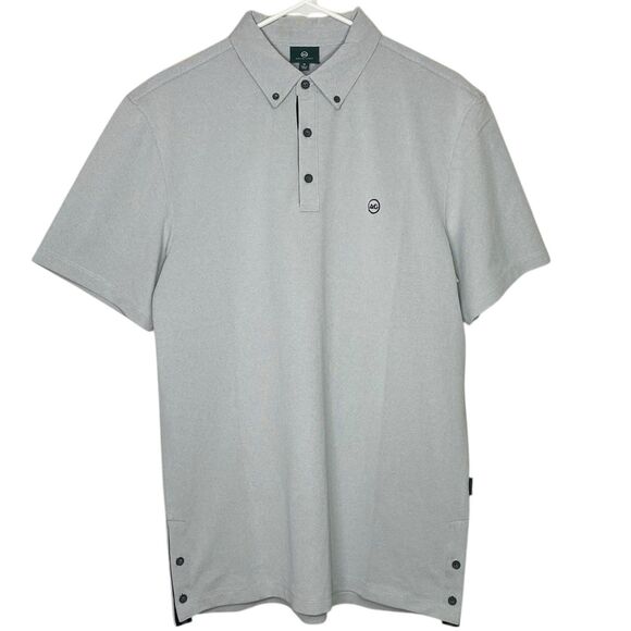 AG Adriano Goldschmied Polo Shirt Mens M Gray Short Sleeve Golf Green Label NEW